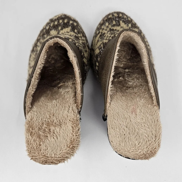 Muk Luks Heeled Mule Clog Sz 7 Kameryn Block Heel Studded Sides Faux Fur Studded - Picture 7 of 14